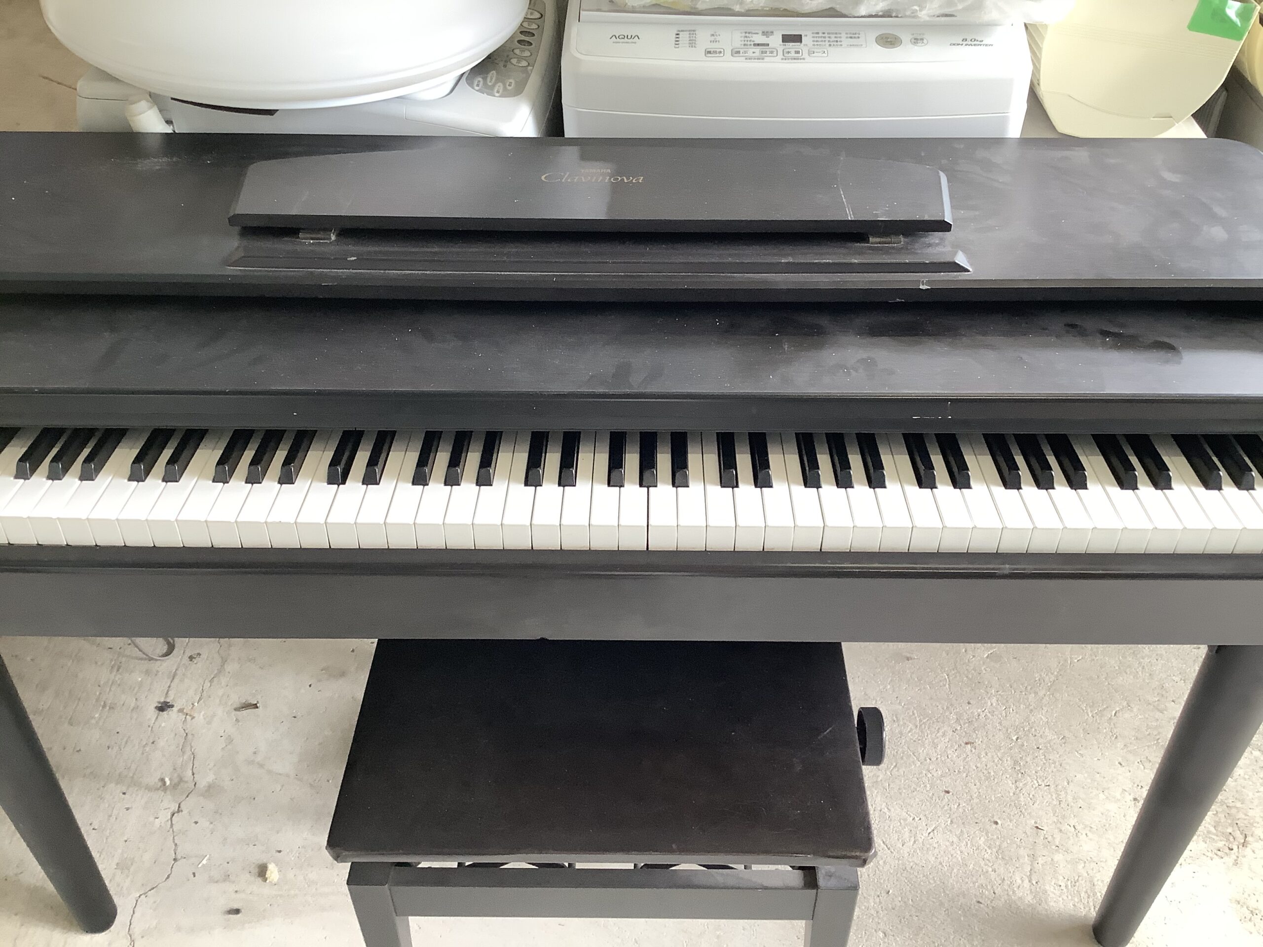 倉敷市茶屋町で回収した電子ピアノ