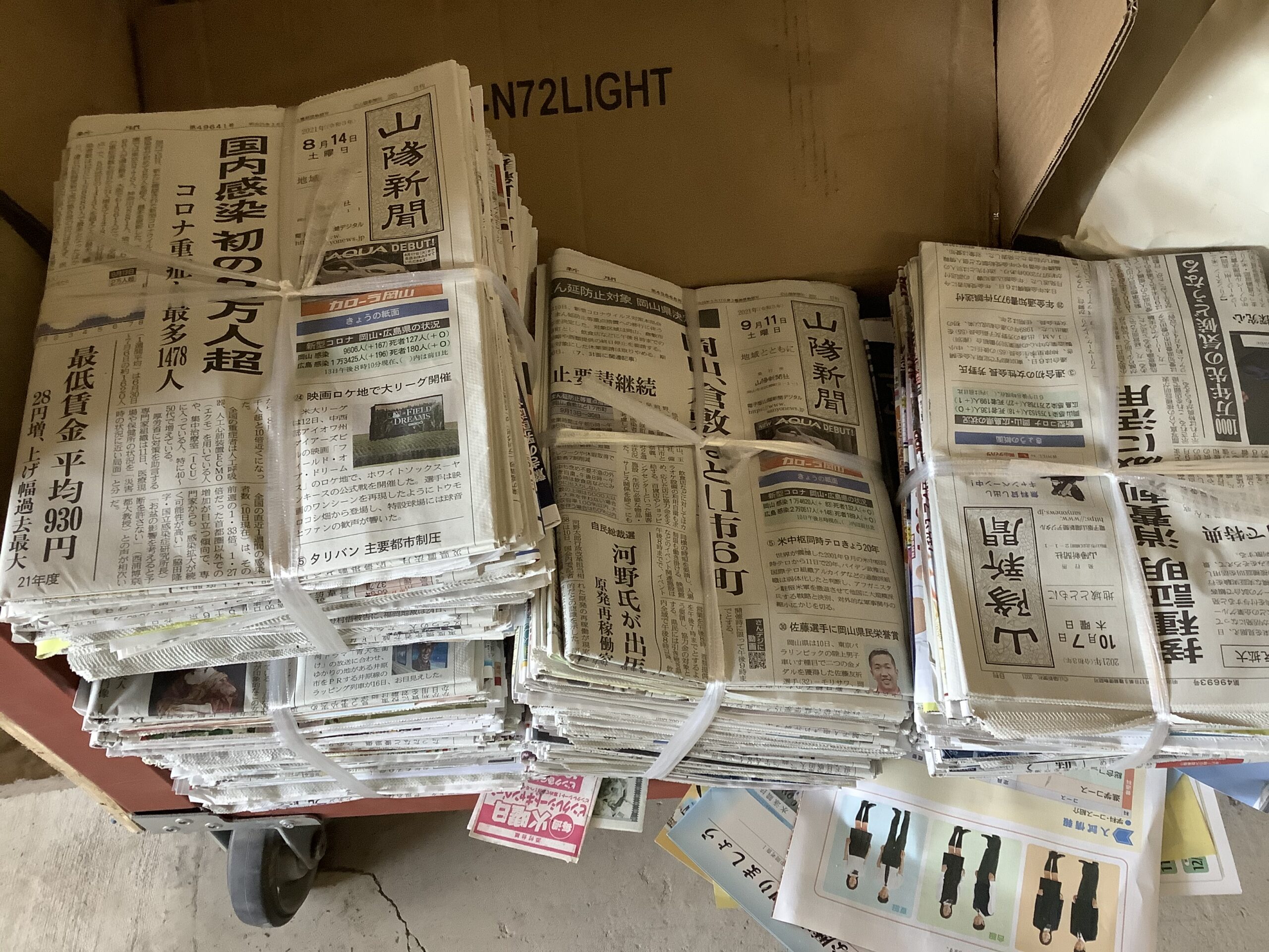 倉敷市福島で回収した古新聞