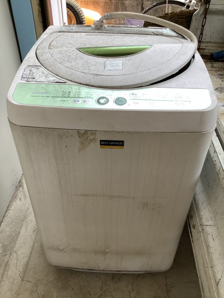 倉敷市粒江で回収した洗濯機