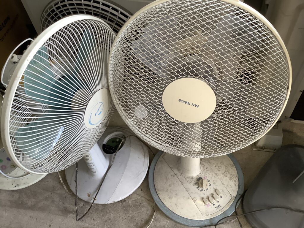 倉敷市松島で回収した扇風機