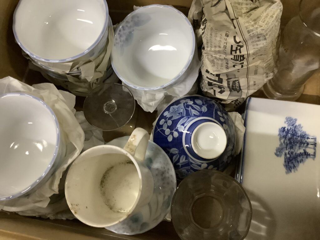 倉敷市真備町で処分した食器